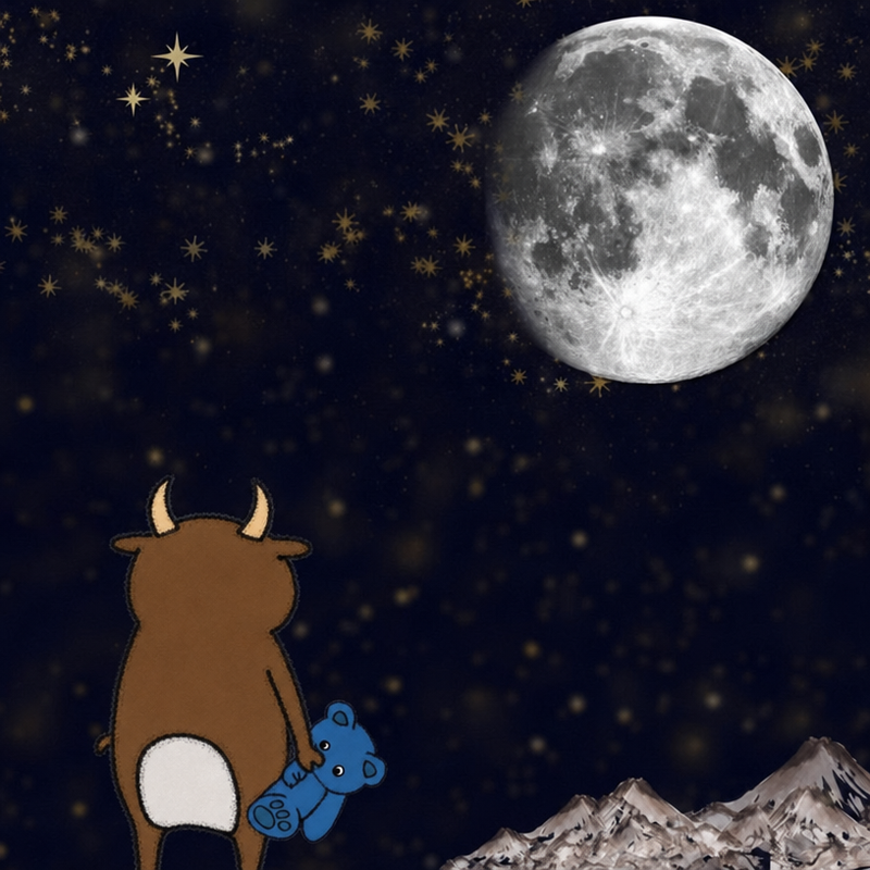 Buwa looking at the moon