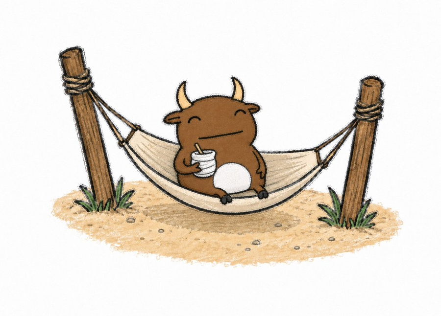 Buwa in a hammock, waiting