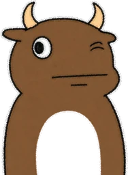 Buwa: grinning face with one large and one small eye